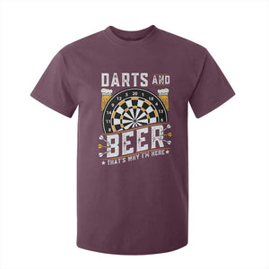 Darts And Beer That Is Why I Am Here T Shirt For Kid Funny Pub Game Darts Lover Gift TS12 Maroon Print Your Wear