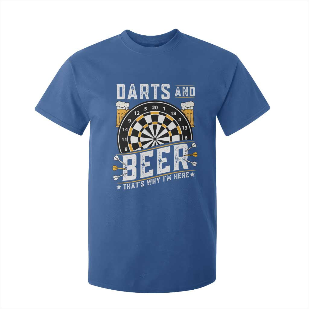 Darts And Beer That Is Why I Am Here T Shirt For Kid Funny Pub Game Darts Lover Gift TS12 Royal Blue Print Your Wear