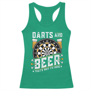 Darts And Beer That Is Why I Am Here Racerback Tank Top Funny Pub Game Darts Lover Gift TS12 Irish Green Print Your Wear