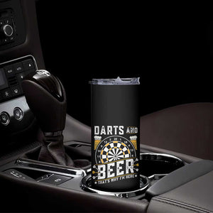 Darts And Beer That Is Why I Am Here Skinny Tumbler Funny Pub Game Darts Lover Gift TS12 Print Your Wear