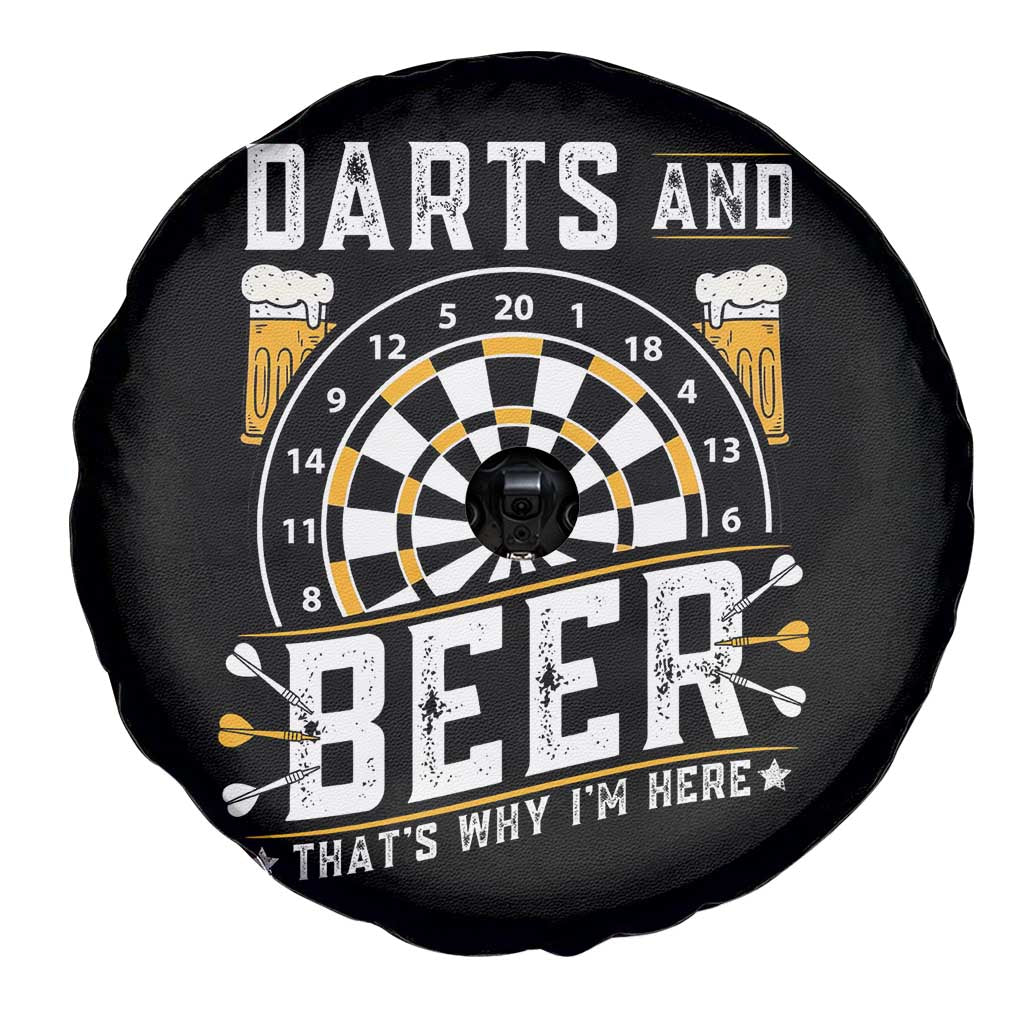 Darts And Beer That Is Why I Am Here Spare Tire Cover Funny Pub Game Darts Lover Gift TS12 Print Your Wear