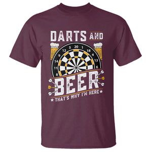 Darts And Beer That Is Why I Am Here T Shirt Funny Pub Game Darts Lover Gift TS12 Maroon Print Your Wear