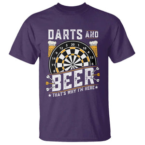 Darts And Beer That Is Why I Am Here T Shirt Funny Pub Game Darts Lover Gift TS12 Purple Print Your Wear