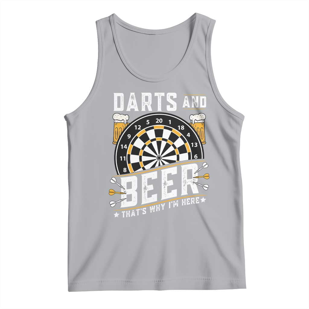 Darts And Beer That Is Why I Am Here Tank Top Funny Pub Game Darts Lover Gift TS12 Athletic Heather Print Your Wear