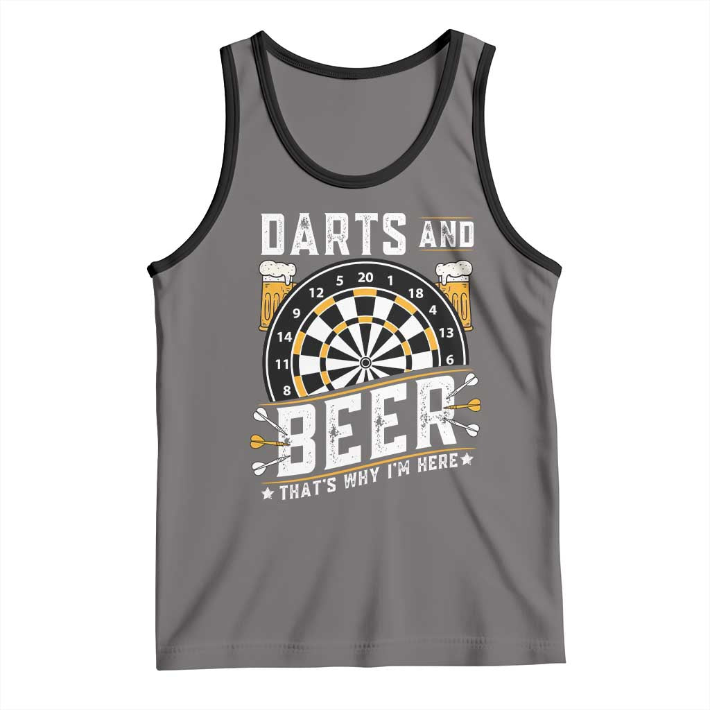 Darts And Beer That Is Why I Am Here Tank Top Funny Pub Game Darts Lover Gift TS12 Deep Heather Black Print Your Wear
