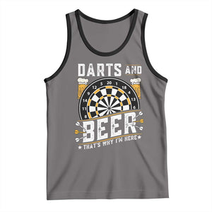 Darts And Beer That Is Why I Am Here Tank Top Funny Pub Game Darts Lover Gift TS12 Deep Heather Black Print Your Wear
