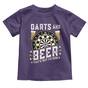 Darts And Beer That Is Why I Am Here Toddler T Shirt Funny Pub Game Darts Lover Gift TS12 Purple Print Your Wear