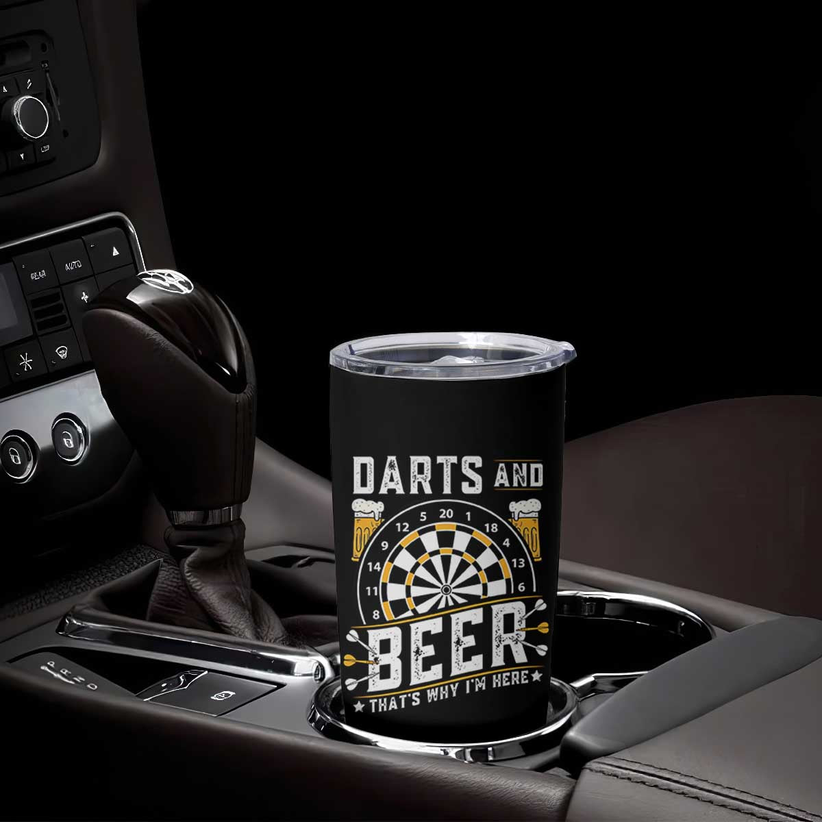Darts And Beer That Is Why I Am Here Tumbler Cup Funny Pub Game Darts Lover Gift TS12 Print Your Wear