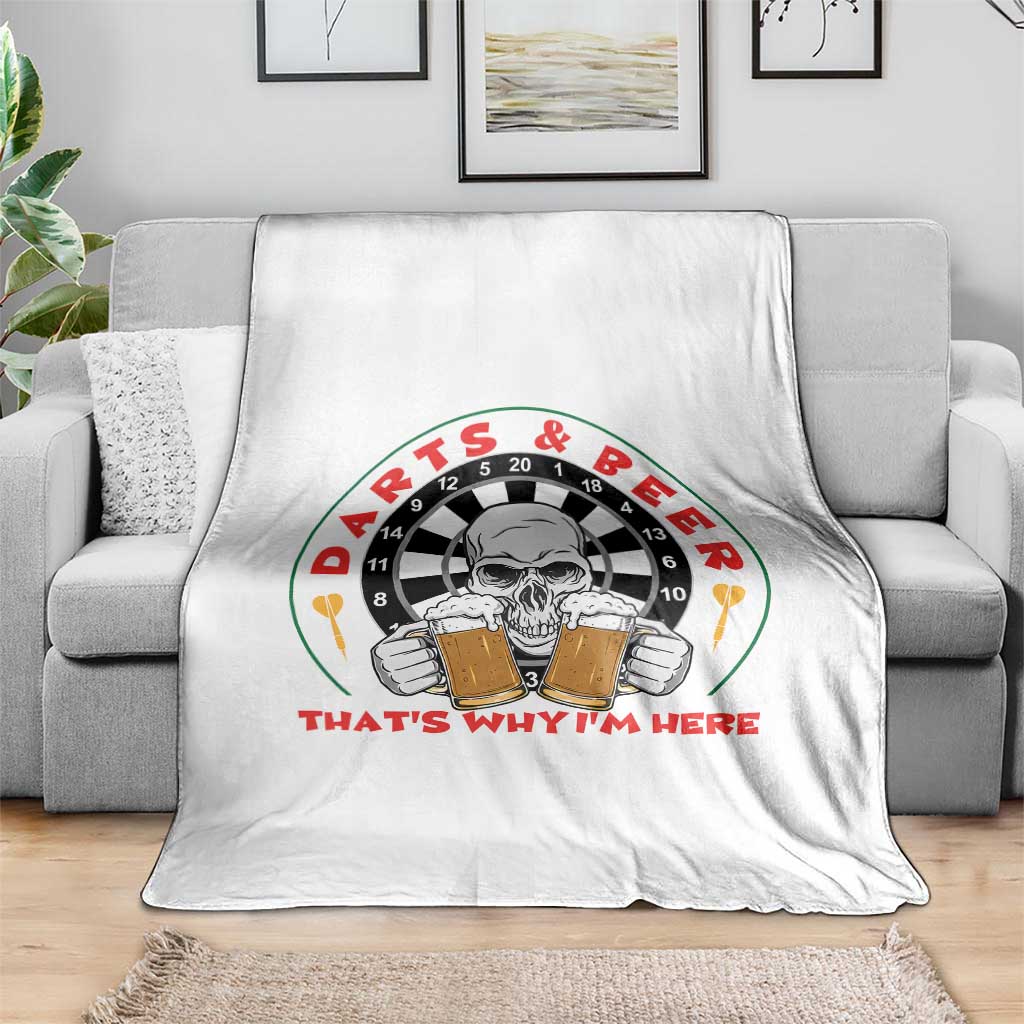 Funny Skeleton Darts Player Beer Lover Throw Blanket That Is Why I Am Here TS12 Print Your Wear