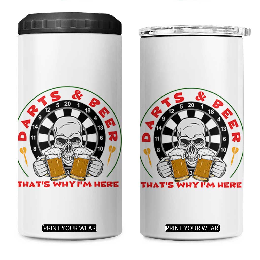 Funny Skeleton Darts Player Beer Lover 4 in 1 Can Cooler Tumbler That Is Why I Am Here TS12 One Size: 16 oz White Print Your Wear