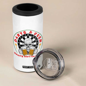 Funny Skeleton Darts Player Beer Lover 4 in 1 Can Cooler Tumbler That Is Why I Am Here TS12 Print Your Wear