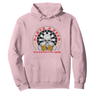 Funny Skeleton Darts Player Beer Lover Hoodie That Is Why I Am Here TS12 Light Pink Print Your Wear