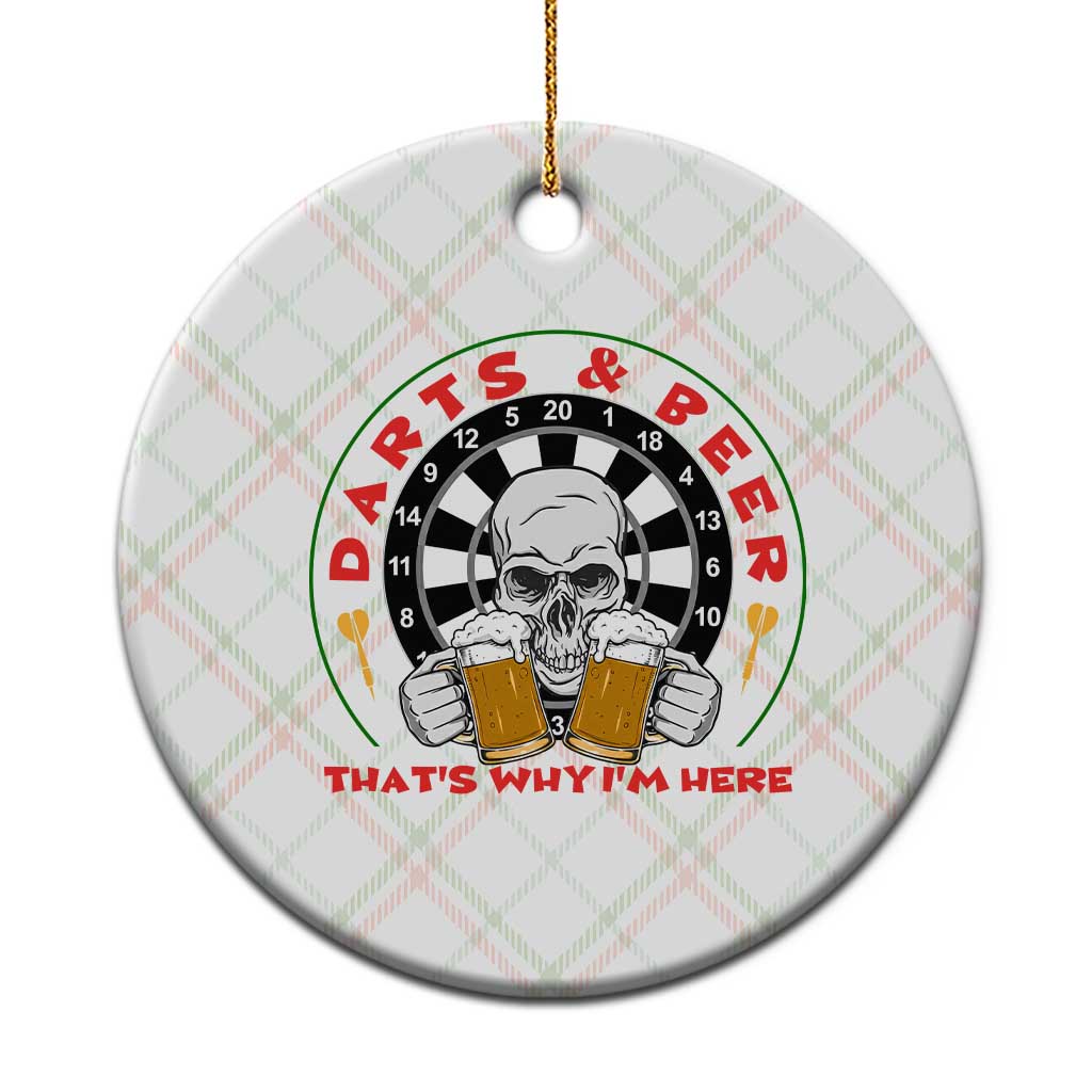 Funny Skeleton Darts Player Beer Lover Ceramic Ornament That Is Why I Am Here TS12 1pc Christmas Plaid Print Your Wear