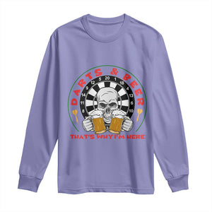 Funny Skeleton Darts Player Beer Lover Long Sleeve Shirt That Is Why I Am Here TS12 Violet Print Your Wear
