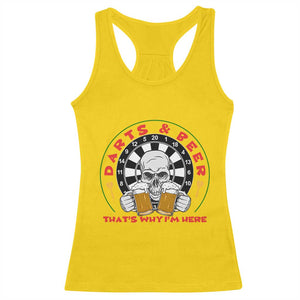 Funny Skeleton Darts Player Beer Lover Racerback Tank Top That Is Why I Am Here TS12 Daisy Print Your Wear