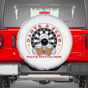 Funny Skeleton Darts Player Beer Lover Spare Tire Cover That Is Why I Am Here TS12 Black Print Your Wear