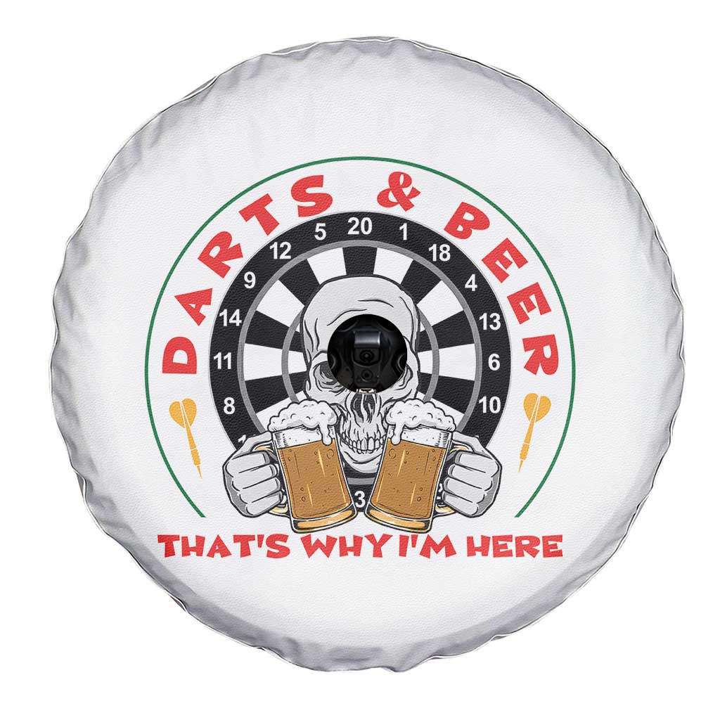 Funny Skeleton Darts Player Beer Lover Spare Tire Cover That Is Why I Am Here TS12 Print Your Wear
