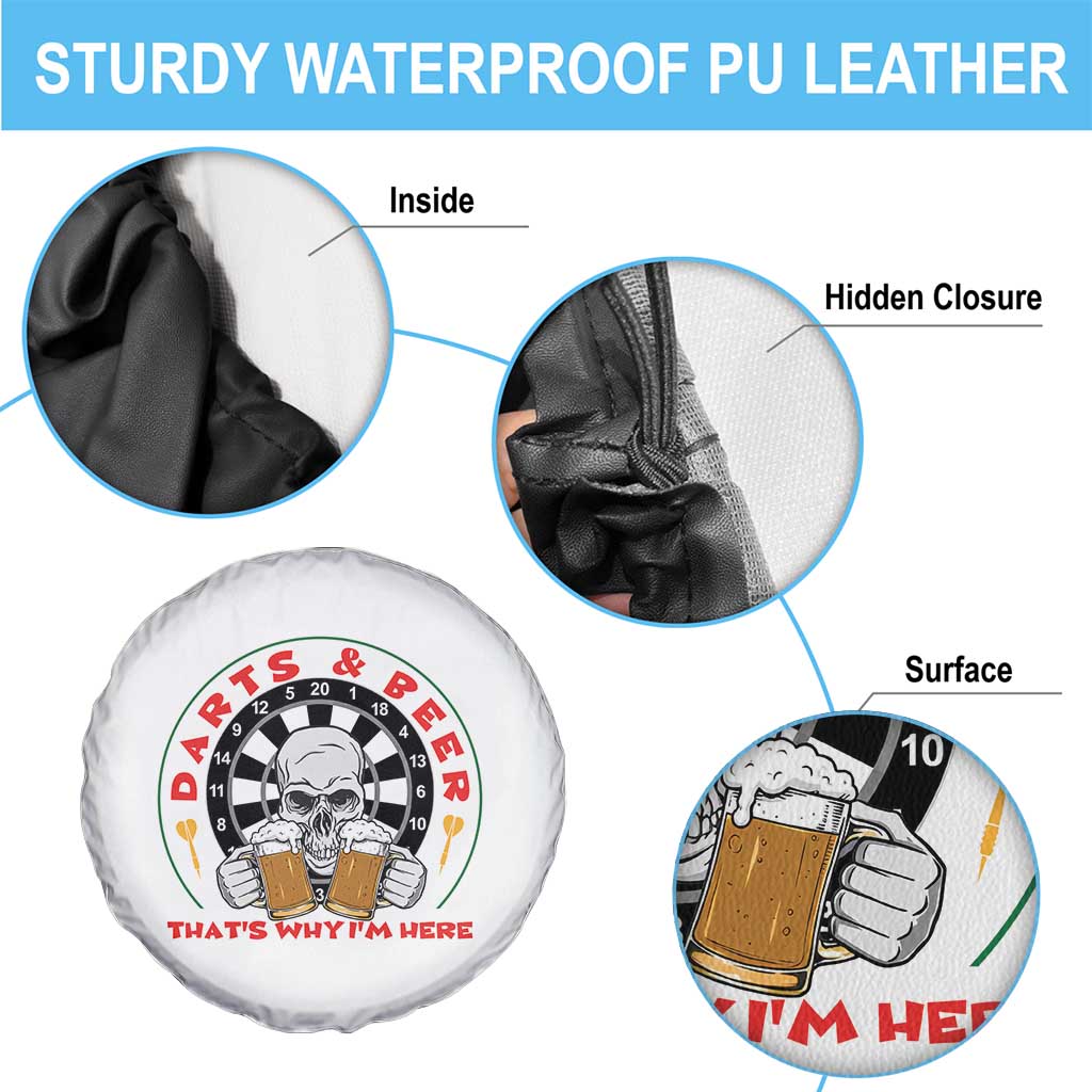 Funny Skeleton Darts Player Beer Lover Spare Tire Cover That Is Why I Am Here TS12 Print Your Wear