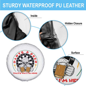 Funny Skeleton Darts Player Beer Lover Spare Tire Cover That Is Why I Am Here TS12 Print Your Wear