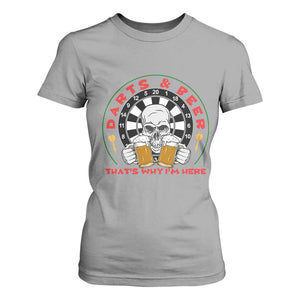 Funny Skeleton Darts Player Beer Lover T Shirt For Women That Is Why I Am Here TS12 Sport Gray Print Your Wear
