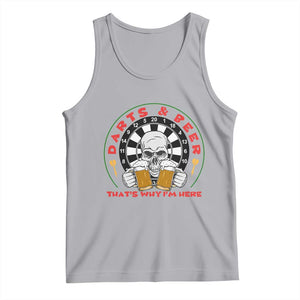 Funny Skeleton Darts Player Beer Lover Tank Top That Is Why I Am Here TS12 Athletic Heather Print Your Wear