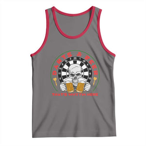 Funny Skeleton Darts Player Beer Lover Tank Top That Is Why I Am Here TS12 Deep Heather Red Print Your Wear