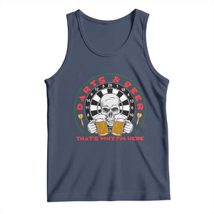 Funny Skeleton Darts Player Beer Lover Tank Top That Is Why I Am Here TS12 Navy Print Your Wear