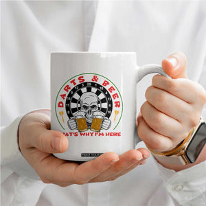 Funny Skeleton Darts Player Beer Lover Coffee Mug That Is Why I Am Here TS12 Print Your Wear