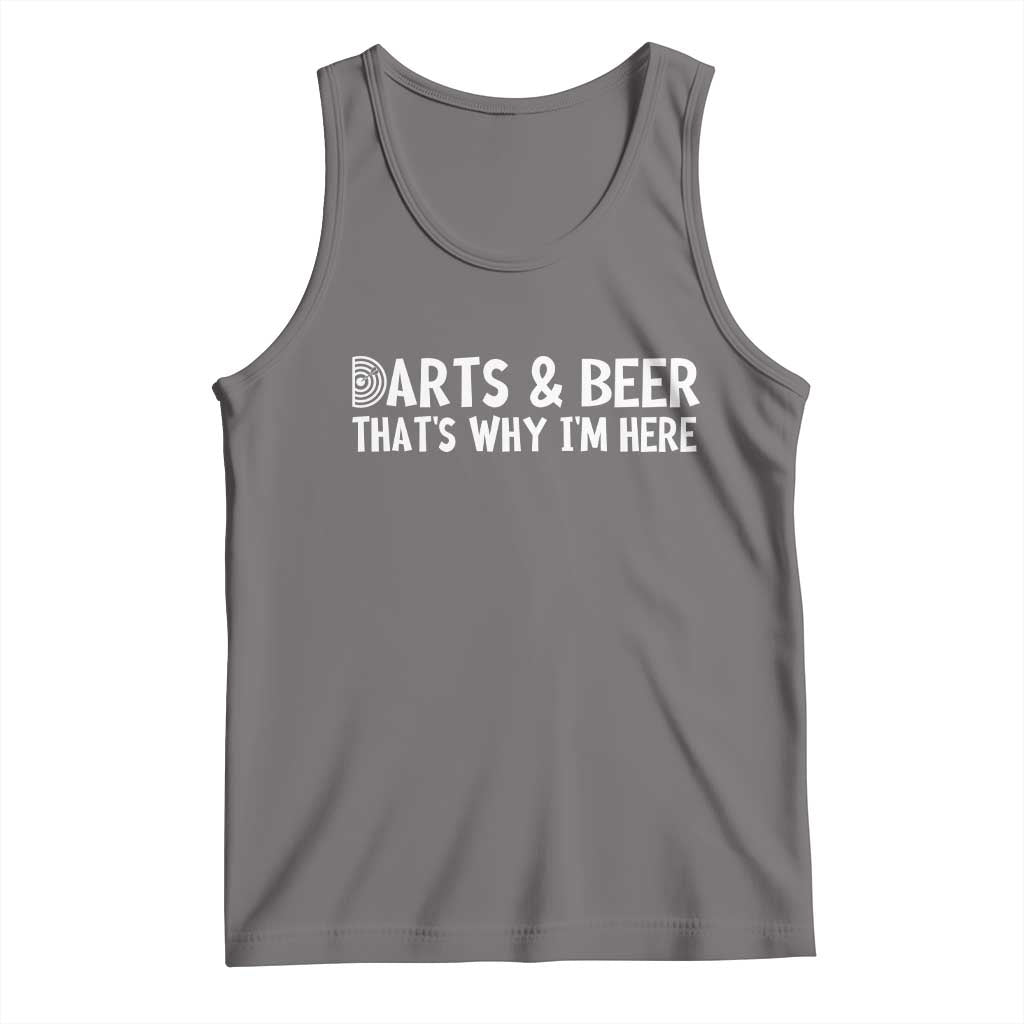 Funny Darts And Beer That Is Why I Am Here Tank Top Dartist Beer Lover TS12 Deep Heather Print Your Wear