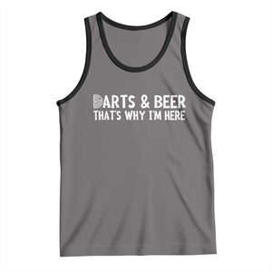 Funny Darts And Beer That Is Why I Am Here Tank Top Dartist Beer Lover TS12 Deep Heather Black Print Your Wear