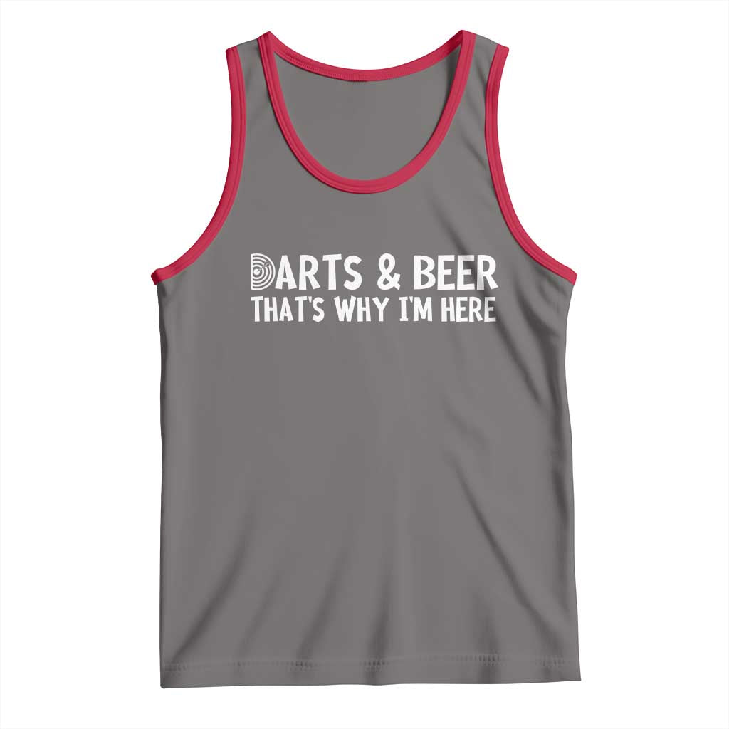 Funny Darts And Beer That Is Why I Am Here Tank Top Dartist Beer Lover TS12 Deep Heather Red Print Your Wear