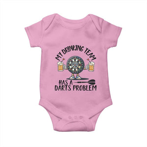 My Drinking Team Has A Darts Problem Baby Onesie Funny Darts Player Team TS12 Light Pink Print Your Wear