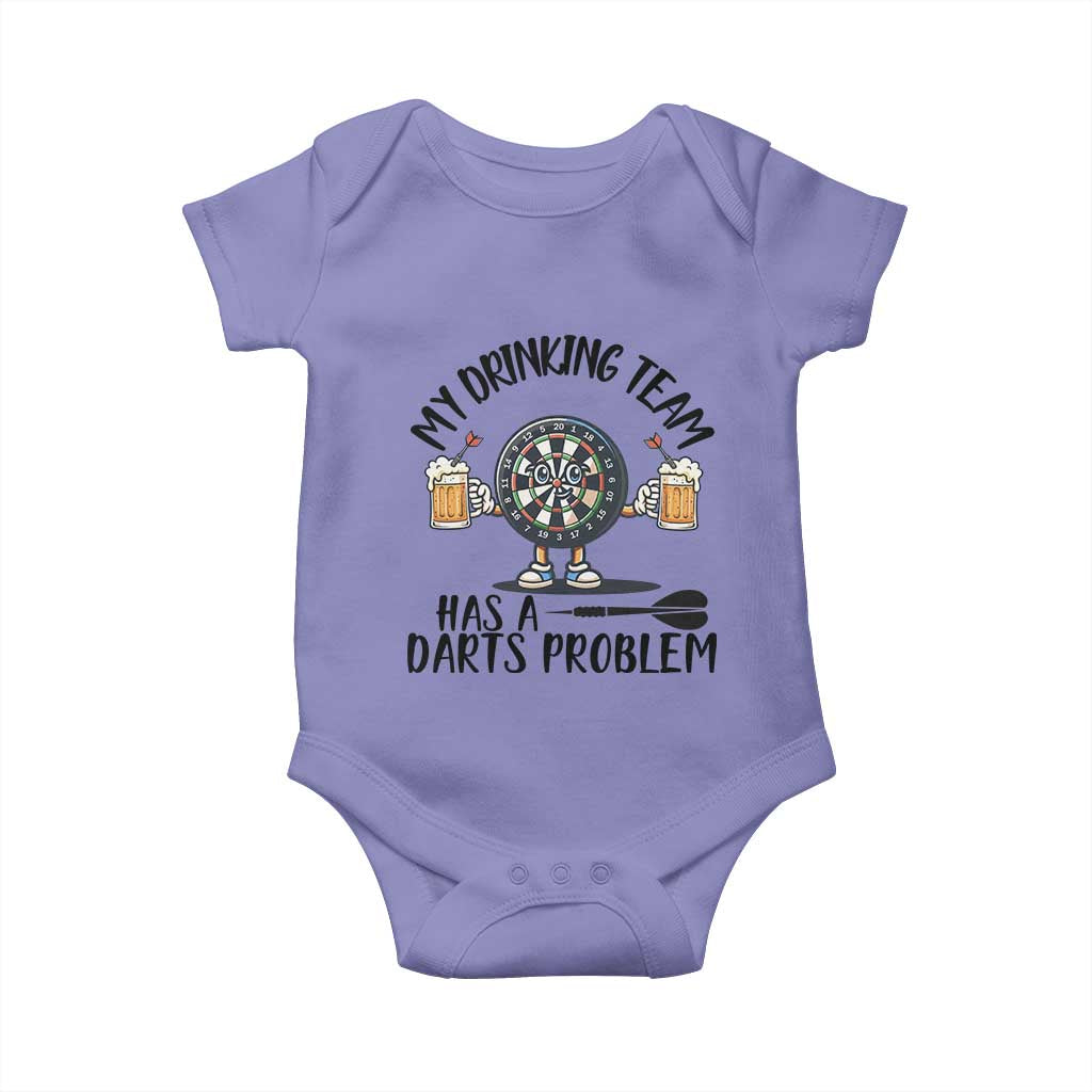 My Drinking Team Has A Darts Problem Baby Onesie Funny Darts Player Team TS12 Violet Print Your Wear