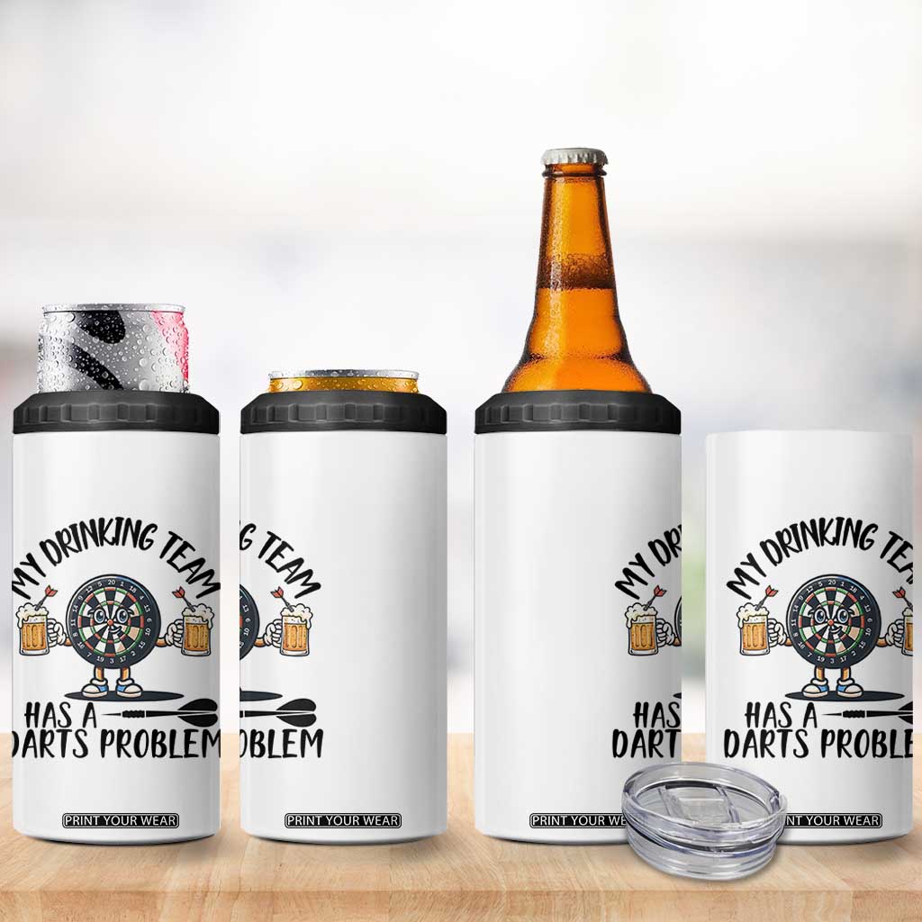 My Drinking Team Has A Darts Problem 4 in 1 Can Cooler Tumbler Funny Darts Player Team TS12 Print Your Wear