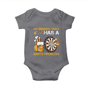 Funny Beer Drinking Darts Problem Baby Onesie Dart Player Team Gift TS12 Charcoal Print Your Wear