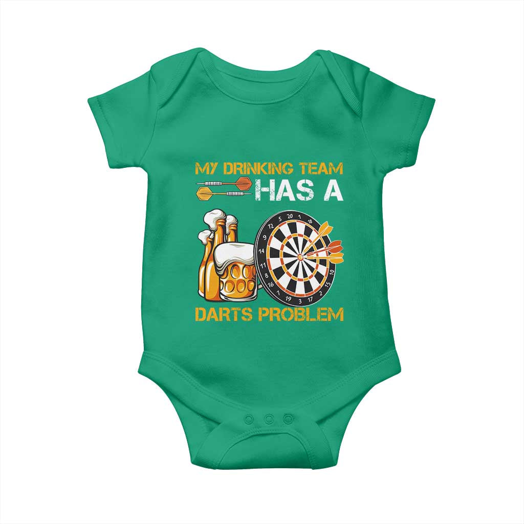 Funny Beer Drinking Darts Problem Baby Onesie Dart Player Team Gift TS12 Irish Green Print Your Wear