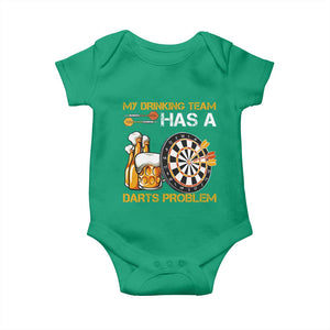 Funny Beer Drinking Darts Problem Baby Onesie Dart Player Team Gift TS12 Irish Green Print Your Wear