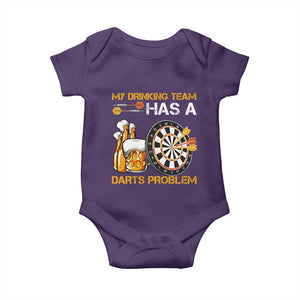 Funny Beer Drinking Darts Problem Baby Onesie Dart Player Team Gift TS12 Purple Print Your Wear