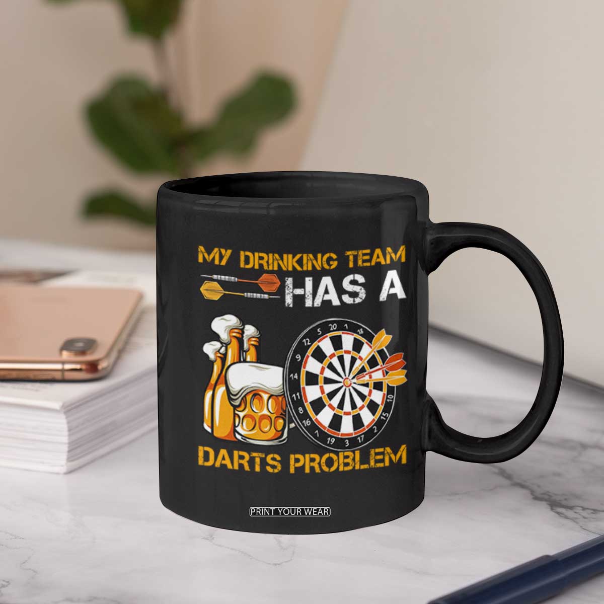 Funny Beer Drinking Darts Problem Coffee Mug Dart Player Team Gift TS12 Print Your Wear