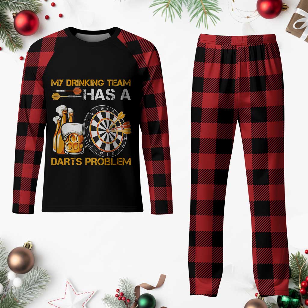 Funny Beer Drinking Darts Problem Plaid Pajama Set Dart Player Team Gift TS12 Buffalo Plaid Print Your Wear