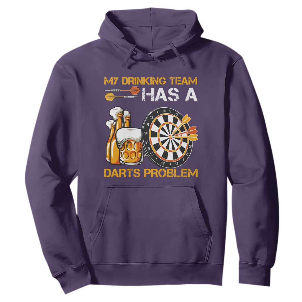 Funny Beer Drinking Darts Problem Hoodie Dart Player Team Gift TS12 Purple Print Your Wear