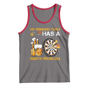 Funny Beer Drinking Darts Problem Tank Top Dart Player Team Gift TS12 Deep Heather Red Print Your Wear