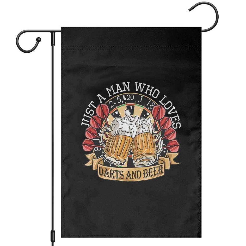 Just A Man Who Loves Darts And Beer Garden Flag Funny Dart Player TS12 Black Print Your Wear