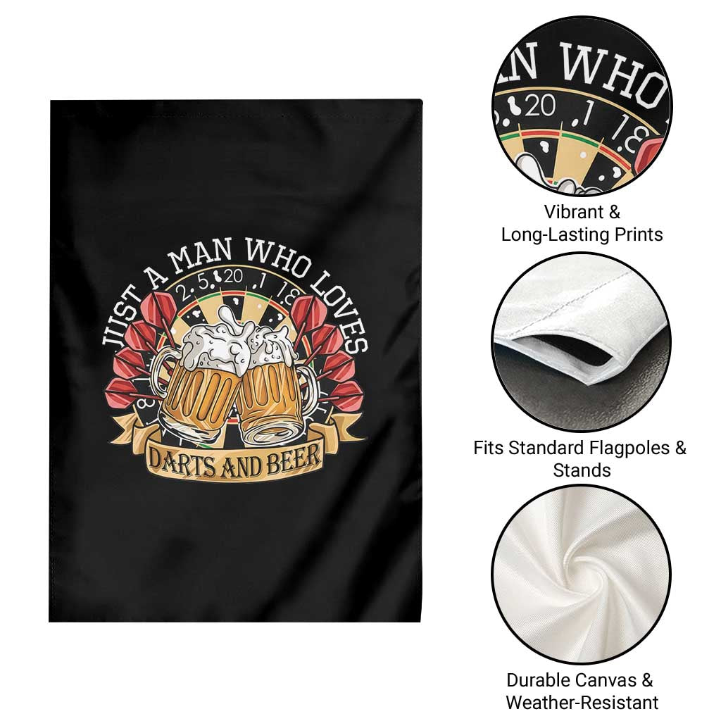 Just A Man Who Loves Darts And Beer Garden Flag Funny Dart Player TS12 Print Your Wear