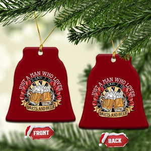 Just A Man Who Loves Darts And Beer Ceramic Ornament Funny Dart Player TS12 Print Your Wear