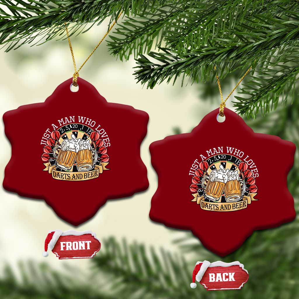 Just A Man Who Loves Darts And Beer Ceramic Ornament Funny Dart Player TS12 Print Your Wear