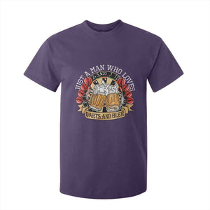 Just A Man Who Loves Darts And Beer T Shirt For Kid Funny Dart Player TS12 Purple Print Your Wear