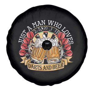 Just A Man Who Loves Darts And Beer Spare Tire Cover Funny Dart Player TS12 Print Your Wear