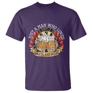 Just A Man Who Loves Darts And Beer T Shirt Funny Dart Player TS12 Purple Print Your Wear