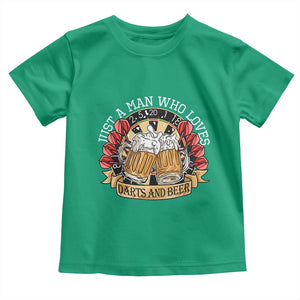 Just A Man Who Loves Darts And Beer Toddler T Shirt Funny Dart Player TS12 Irish Green Print Your Wear